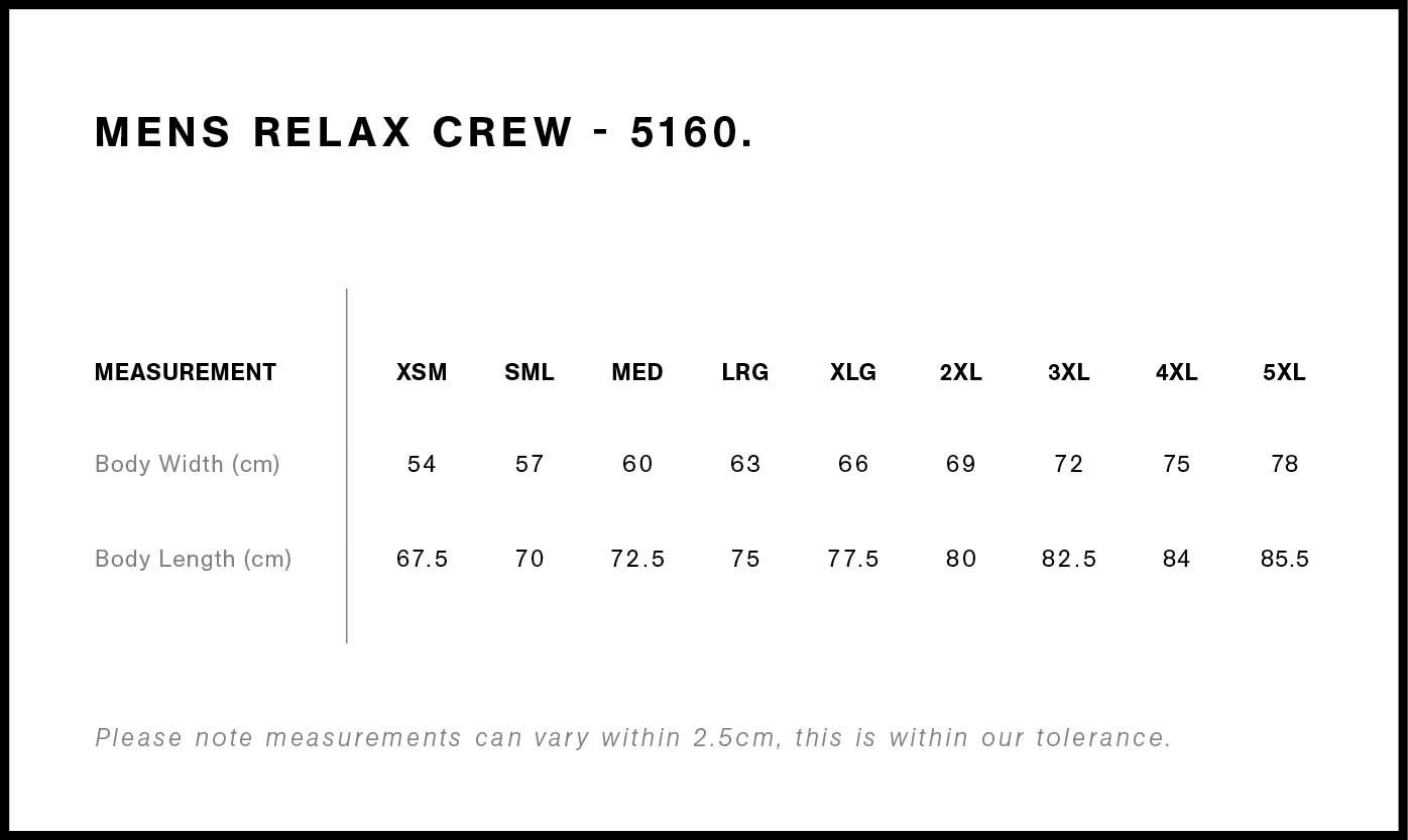 5160 size guide