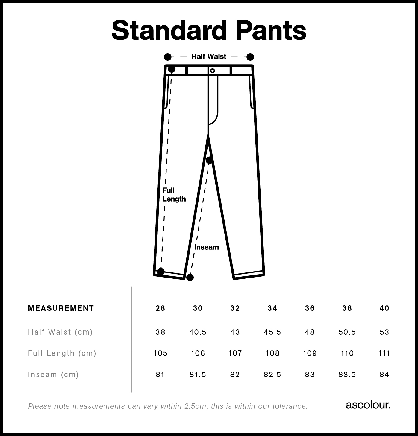 5901 size guide
