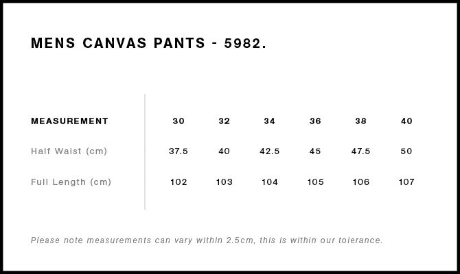 5982 size guide