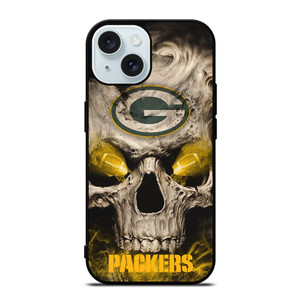 Green Bay Packers Skull iPhone 15 Case Cover Green Bay Packers Skull iPhone 15 Case Cover