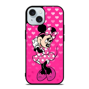 Minnie Mouse In Pink Heart iPhone 15 Case Cover Minnie Mouse In Pink Heart iPhone 15 Case Cover