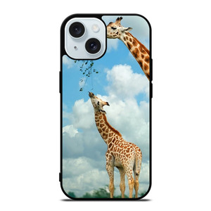 MOM AND BABY GIRAFFE EAT iPhone 15 Case Cover MOM AND BABY GIRAFFE EAT iPhone 15 Case Cover