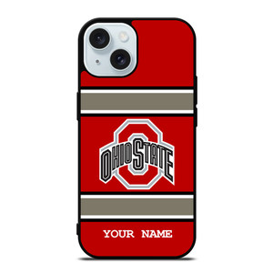 Ohio State Buckeyes Custom Your Name iPhone 15  Case Cover Ohio State Buckeyes Custom Your Name iPhone 15  Case Cover