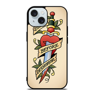 SAILOR JERRY DEATH BEFORE DISHONOR iPhone 15 Case Cover SAILOR JERRY DEATH BEFORE DISHONOR iPhone 15 Case Cover