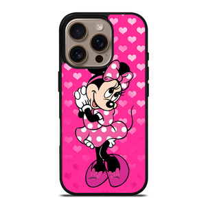 Minnie Mouse In Pink Heart iPhone 16 Pro Case Cover Minnie Mouse In Pink Heart iPhone 16 Pro Case Cover