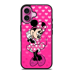 Minnie Mouse In Pink Heart iPhone 16 Plus Case Cover Minnie Mouse In Pink Heart iPhone 16 Plus Case Cover
