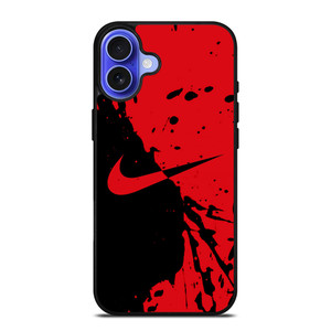 Black Red Nike iPhone 16 Case Cover Black Red Nike iPhone 16 Case Cover