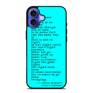 GREY'S ANATOMY QUOTES iPhone 16 Case Cover GREY'S ANATOMY QUOTES iPhone 16 Case Cover