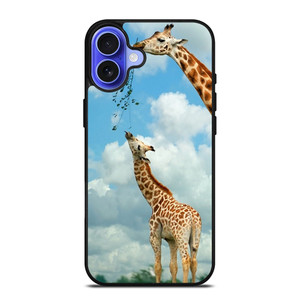 MOM AND BABY GIRAFFE EAT iPhone 16 Case Cover MOM AND BABY GIRAFFE EAT iPhone 16 Case Cover