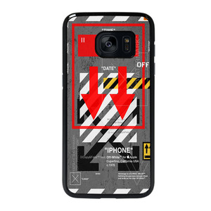 Red Arrow Down Off White Samsung Galaxy S7 Edge Case Cover Red Arrow Down Off White Samsung Galaxy S7 Edge Case Cover