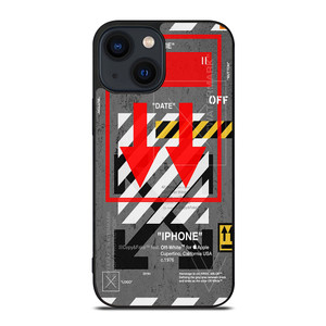 Red Arrow Down Off White iPhone 14 Plus Case Cover Red Arrow Down Off White iPhone 14 Plus Case Cover