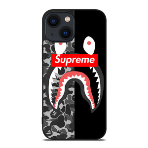 SUPREME BAPE SHARK iPhone 14 Plus Case Cover SUPREME BAPE SHARK iPhone 14 Plus Case Cover
