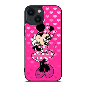 Minnie Mouse In Pink Heart iPhone 14 Plus Case Cover Minnie Mouse In Pink Heart iPhone 14 Plus Case Cover