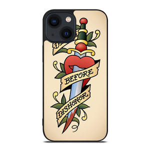 SAILOR JERRY DEATH BEFORE DISHONOR iPhone 14 Plus Case Cover SAILOR JERRY DEATH BEFORE DISHONOR iPhone 14 Plus Case Cover