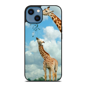 MOM AND BABY GIRAFFE EAT iPhone 14 Case Cover MOM AND BABY GIRAFFE EAT iPhone 14 Case Cover