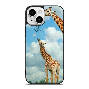 MOM AND BABY GIRAFFE EAT iPhone 13 Mini Case Cover MOM AND BABY GIRAFFE EAT iPhone 13 Mini Case Cover