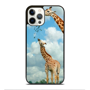 MOM AND BABY GIRAFFE EAT iPhone 12 Pro Case Cover MOM AND BABY GIRAFFE EAT iPhone 12 Pro Case Cover