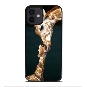 MOM TOUCHES BABY GIRAFFE iPhone 12 Mini Case Cover MOM TOUCHES BABY GIRAFFE iPhone 12 Mini Case Cover