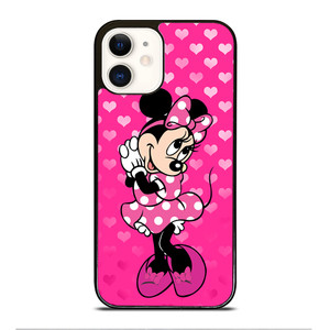 Minnie Mouse In Pink Heart iPhone 12 Case Cover Minnie Mouse In Pink Heart iPhone 12 Case Cover