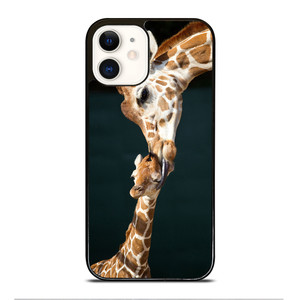 MOM TOUCHES BABY GIRAFFE iPhone 12 Case Cover MOM TOUCHES BABY GIRAFFE iPhone 12 Case Cover
