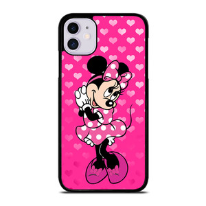Minnie Mouse In Pink Heart iPhone 11 Case Cover Minnie Mouse In Pink Heart iPhone 11 Case Cover
