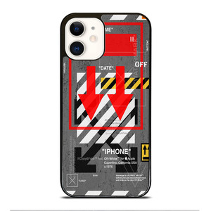 Red Arrow Down Off White iPhone 12 Case Cover Red Arrow Down Off White iPhone 12 Case Cover