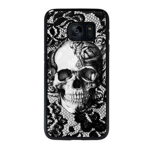 Skull On Black Lace Samsung Galaxy S7 Edge Case Cover Skull On Black Lace Samsung Galaxy S7 Edge Case Cover