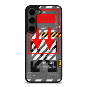 Red Arrow Down Off White Samsung Galaxy S23 Plus Case Cover Red Arrow Down Off White Samsung Galaxy S23 Plus Case Cover