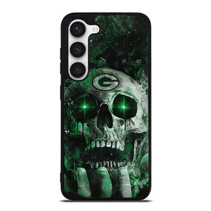 Green Bay Skull On Hand Samsung Galaxy S23 Case Cover Green Bay Skull On Hand Samsung Galaxy S23 Case Cover