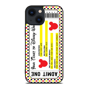 Custom Personalized Disney Ticket iPhone 14 Plus Case Cover Custom Personalized Disney Ticket iPhone 14 Plus Case Cover