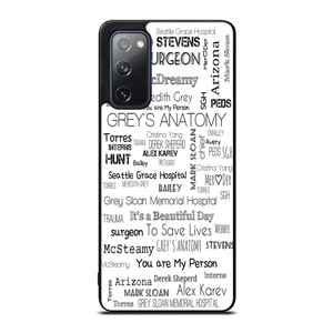 GREY'S ANATOMY STORY Samsung Galaxy S20 FE 5G 2022 Case Cover GREY'S ANATOMY STORY Samsung Galaxy S20 FE 5G 2022 Case Cover