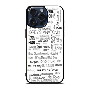 GREY'S ANATOMY STORY iPhone 15 Pro Max Case Cover GREY'S ANATOMY STORY iPhone 15 Pro Max Case Cover