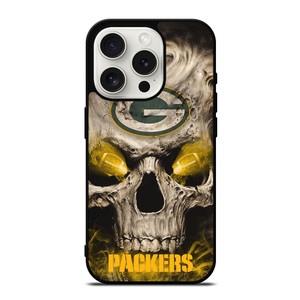 Green Bay Packers Skull iPhone 15 Pro Case Cover Green Bay Packers Skull iPhone 15 Pro Case Cover