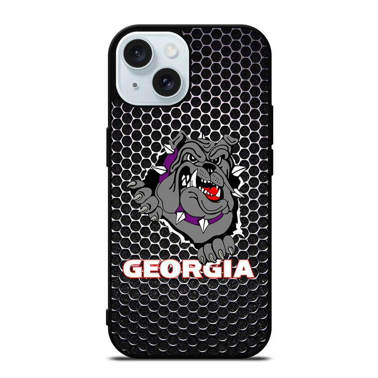 GEORGIA BULLDOGS SHIELD iPhone 15  Case Cover GEORGIA BULLDOGS SHIELD iPhone 15  Case Cover