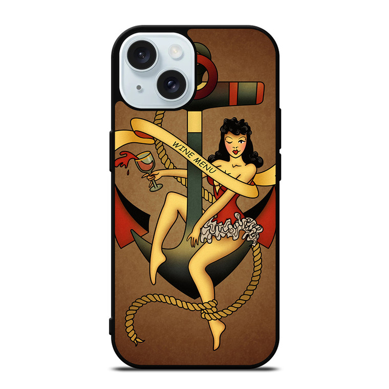 SAILOR JERRY WINE MENU iPhone 15  Case Cover