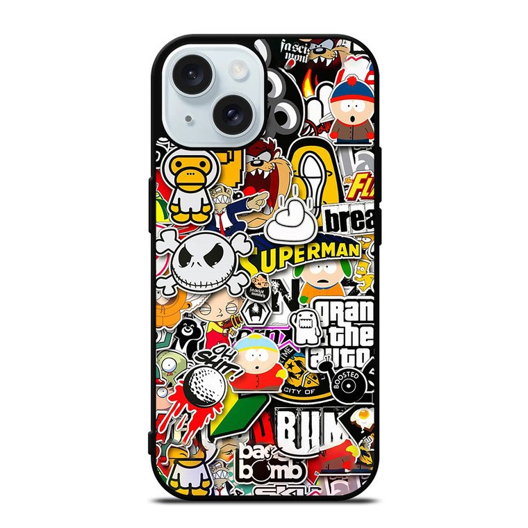 Sticker Bomb Collage iPhone 15  Case Cover