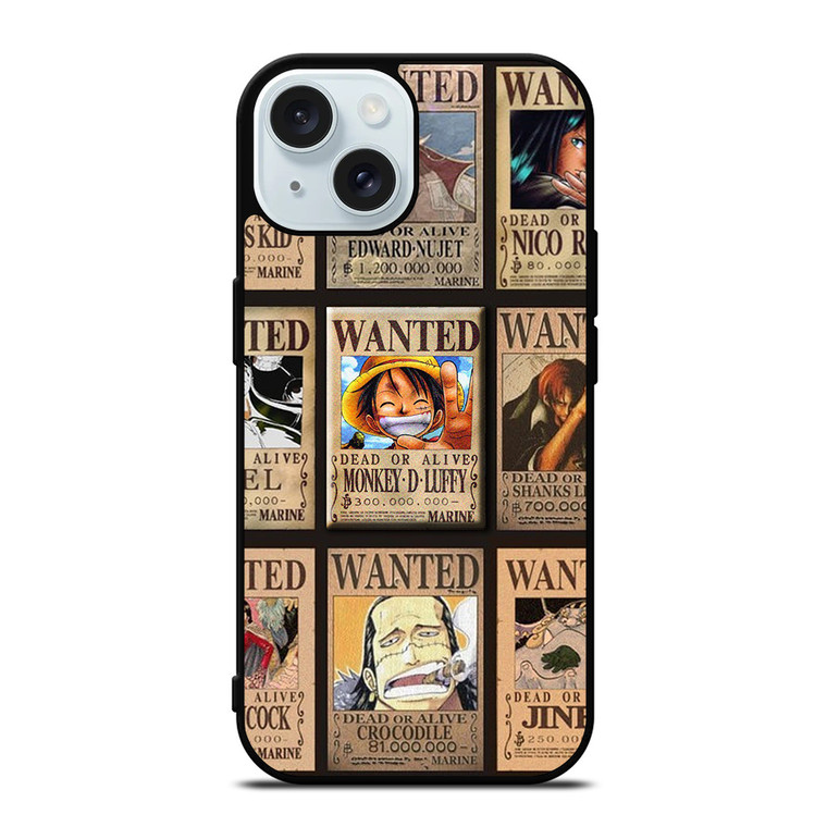 Wanted One Piece Luffy iPhone 15  Case Cover