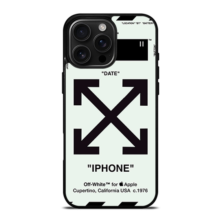Off White Time Date iPhone 16 Pro Max Case Cover