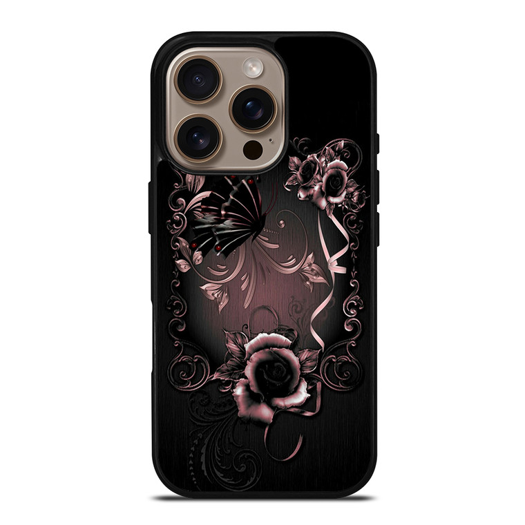 Gothic Rose Flower iPhone 16 Pro Case Cover