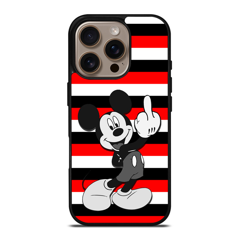 Mickey Mouse Middle Finger iPhone 16 Pro Case Cover