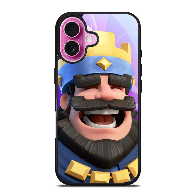 CLASH ROYAL KING SMILING iPhone 16 Plus Case Cover