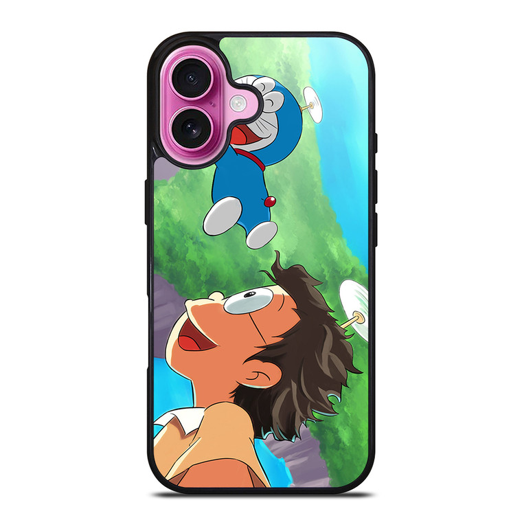 DORAEMON AND NOBITA FLY iPhone 16 Plus Case Cover