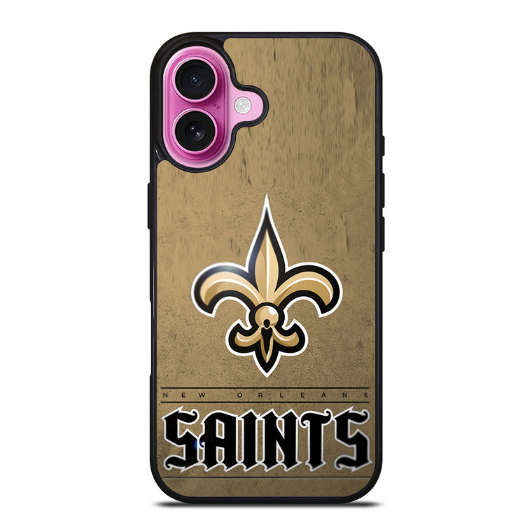 NEW ORLEANS SAINTS LOGO AND BACKGROUND iPhone 16 Plus Case Cover