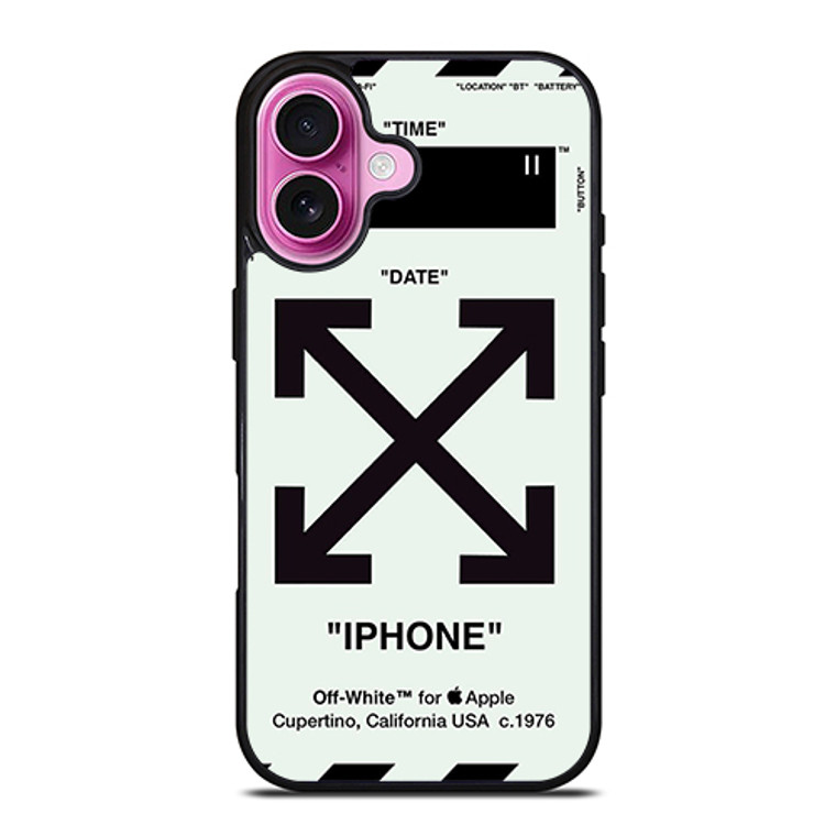 Off White Time Date iPhone 16 Plus Case Cover