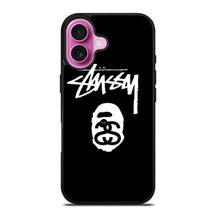 STUSSY BLACK iPhone 16 Plus Case Cover