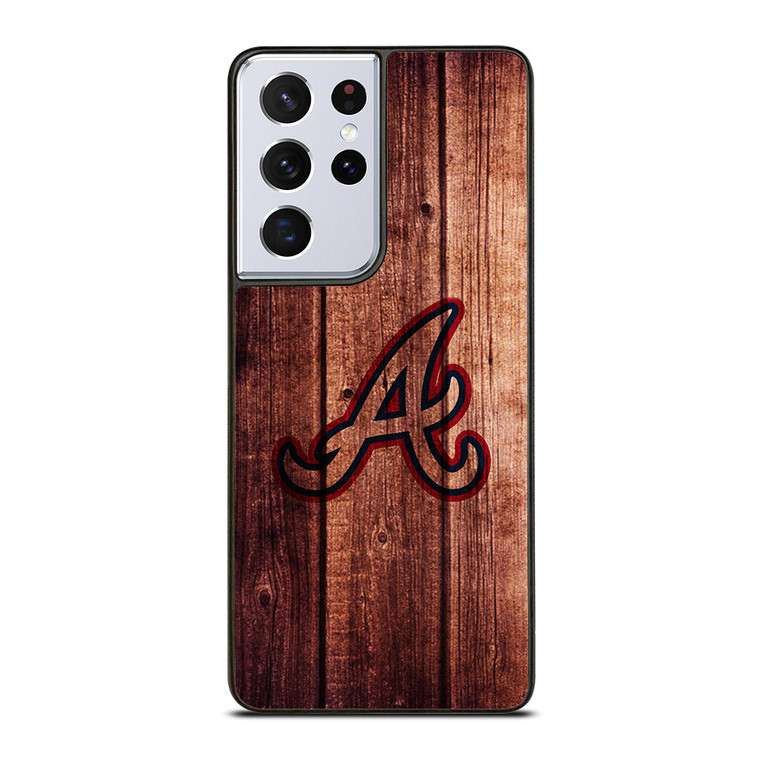 Atlanta Braves Wood Logo Samsung Galaxy S21 Ultra 5G Case Cover