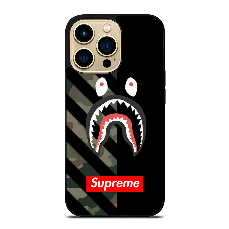 CAMO BAPE SHARK SUPR iPhone 14 Pro Max Case Cover