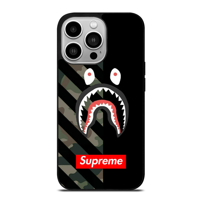 CAMO BAPE SHARK SUPR iPhone 14 Pro Case Cover