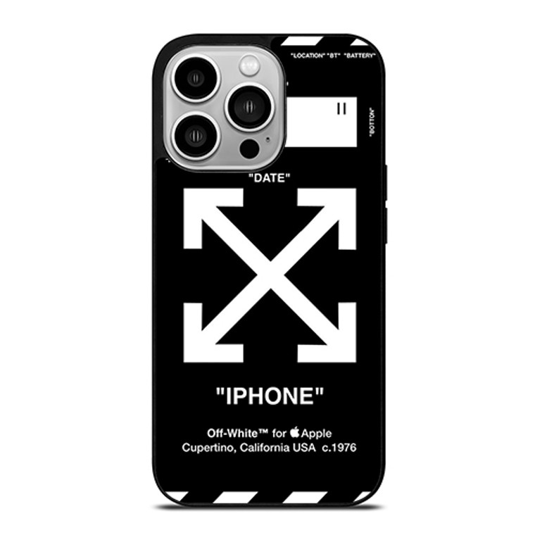 Off White Black Wall iPhone 14 Pro Case Cover