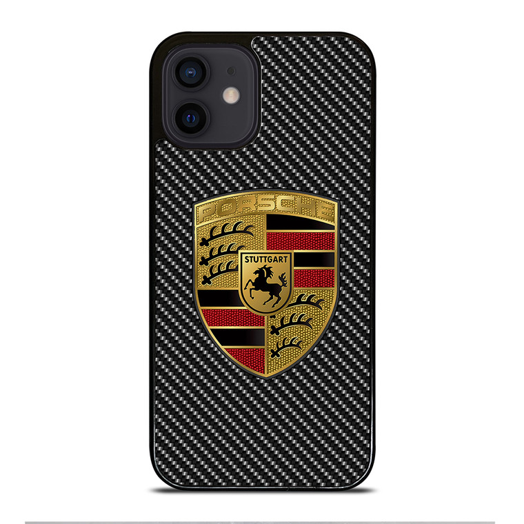 Carbon Porsche Logo iPhone 12 Mini Case Cover